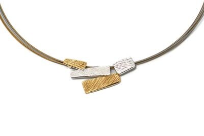 Contemporary Silver & Gold necklace