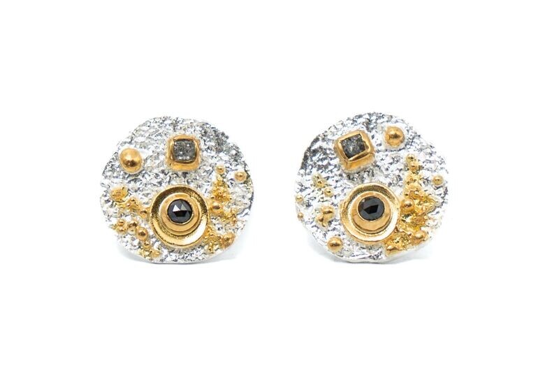 Statement Diamond, Gold  & Silver studs