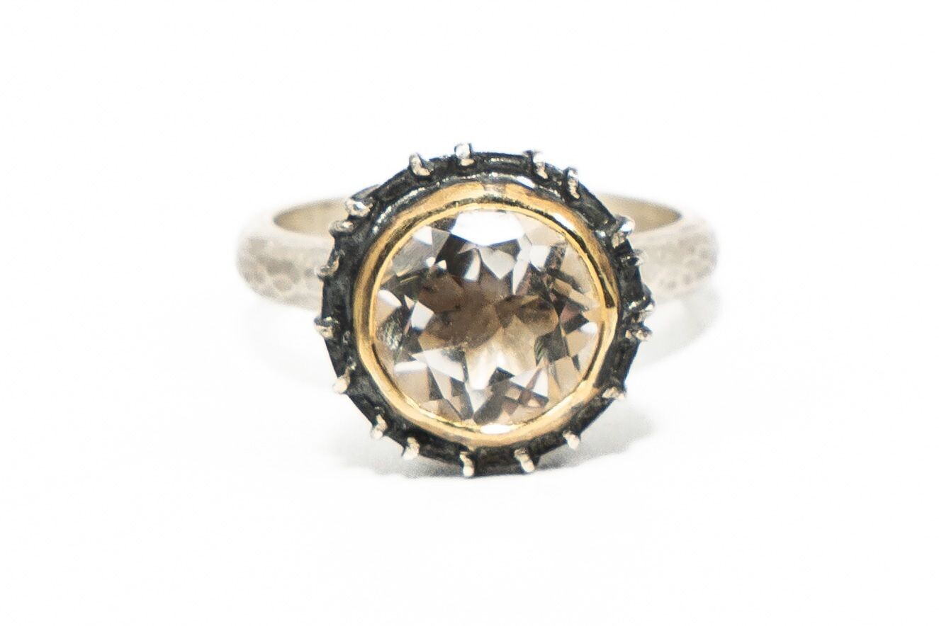 Quartz and Oxidised Silver Ring- Adele Taylor