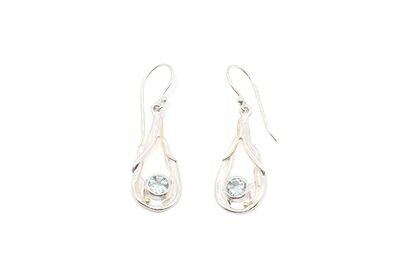 Silver drop topaz earrings