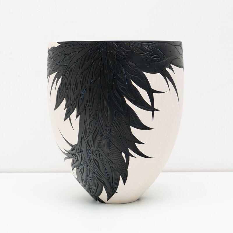 Raven Large Vessel- Sally Burnet- Wooden Vessel