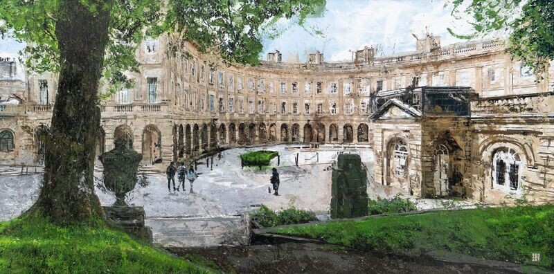 Buxton Crescent-  Ben Ark- Mixed Media Original- 