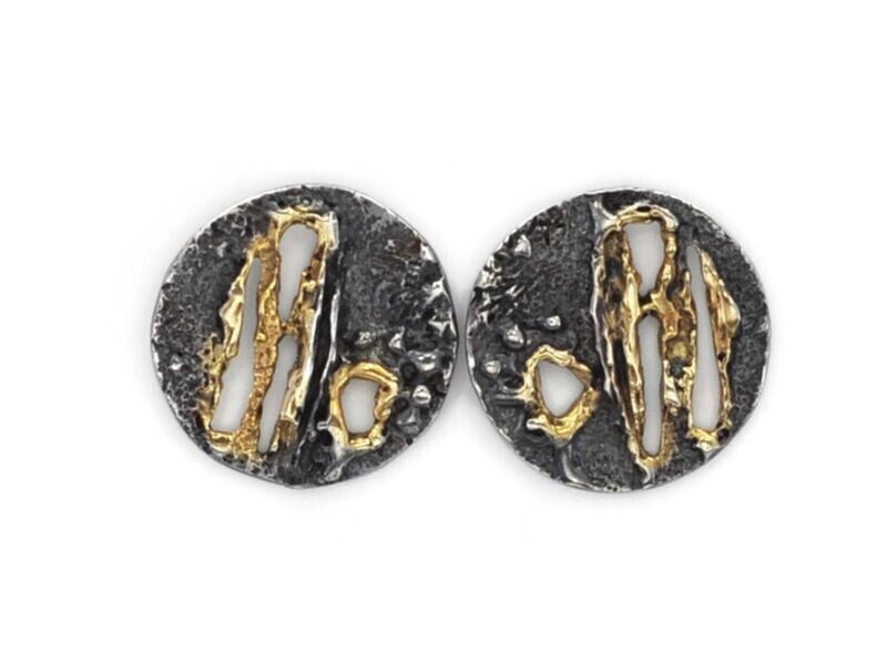 Contemporary Oxidised Textured Earrings- Eva Stone
