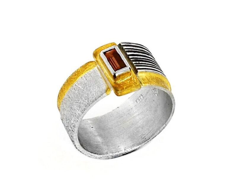 Contemporary Garnet Ring- Eva Stone