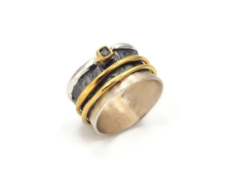 Spinning Rough Diamond Ring- Eva Stone