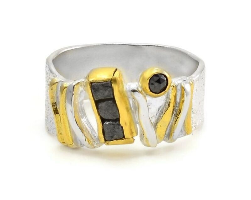 Rough Diamond Silver Ring- Eva Stone