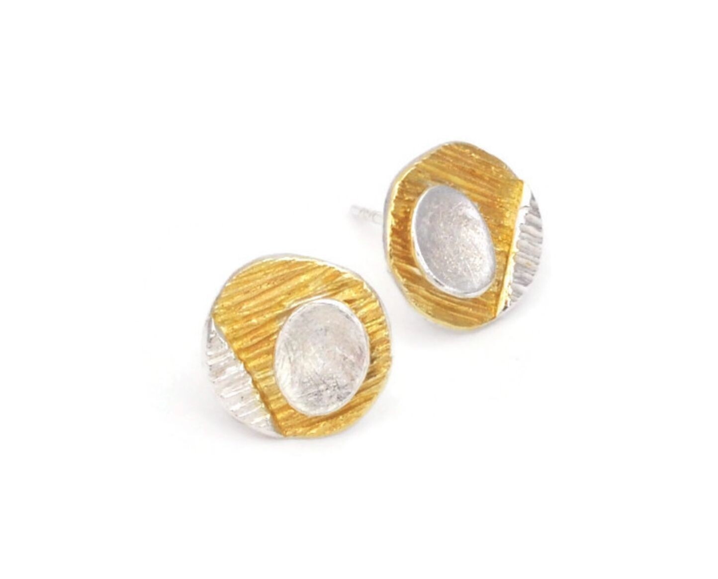 Gold & silver contemporary studs