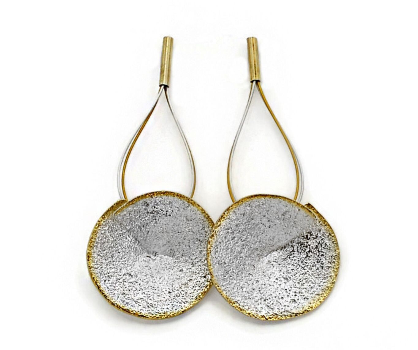 Silver & gold drop earrings