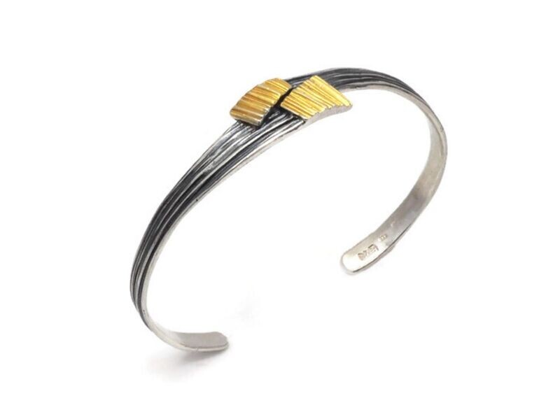Stylish  Oxidised Grab Bangle- Eva Stone