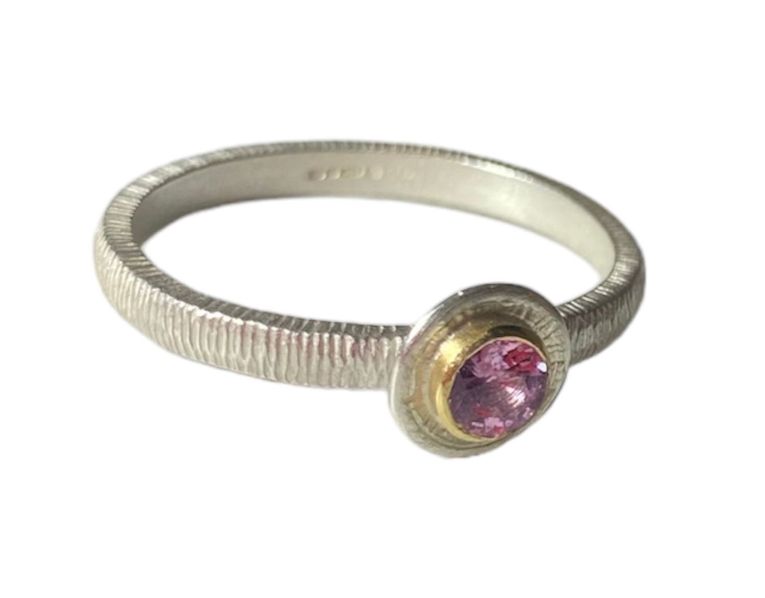 Dainty Pink Tourmaline & Silver Ring- Adele Taylor 