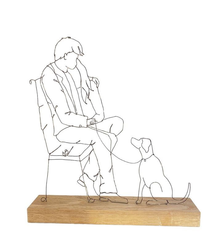 Waiting- Emma Bird - Wire Art Sculpture