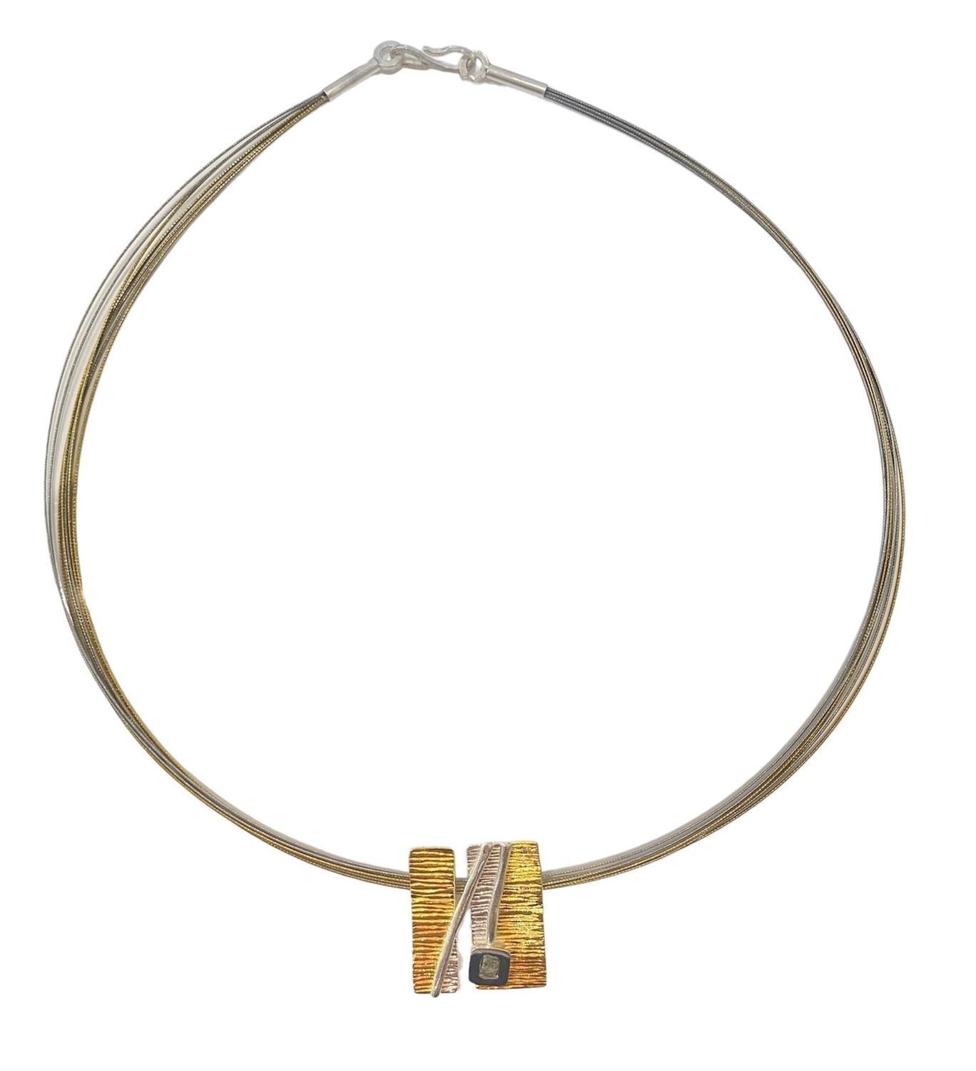 Diamond Gold & Silver Pendant- Eva Stone