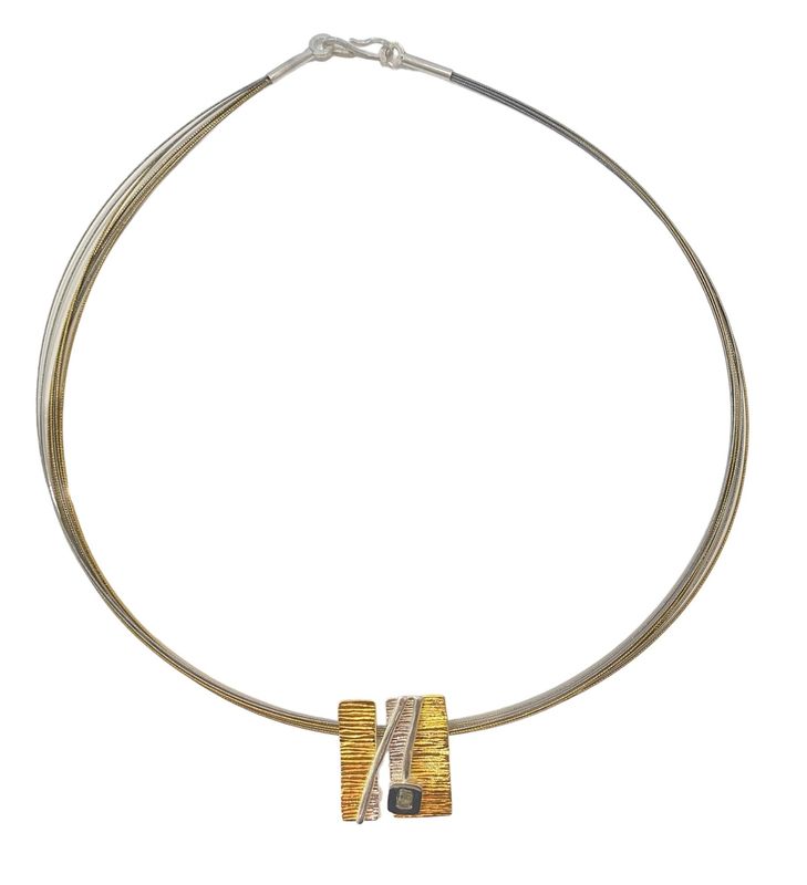 Diamond Gold & Silver Pendant- Eva Stone