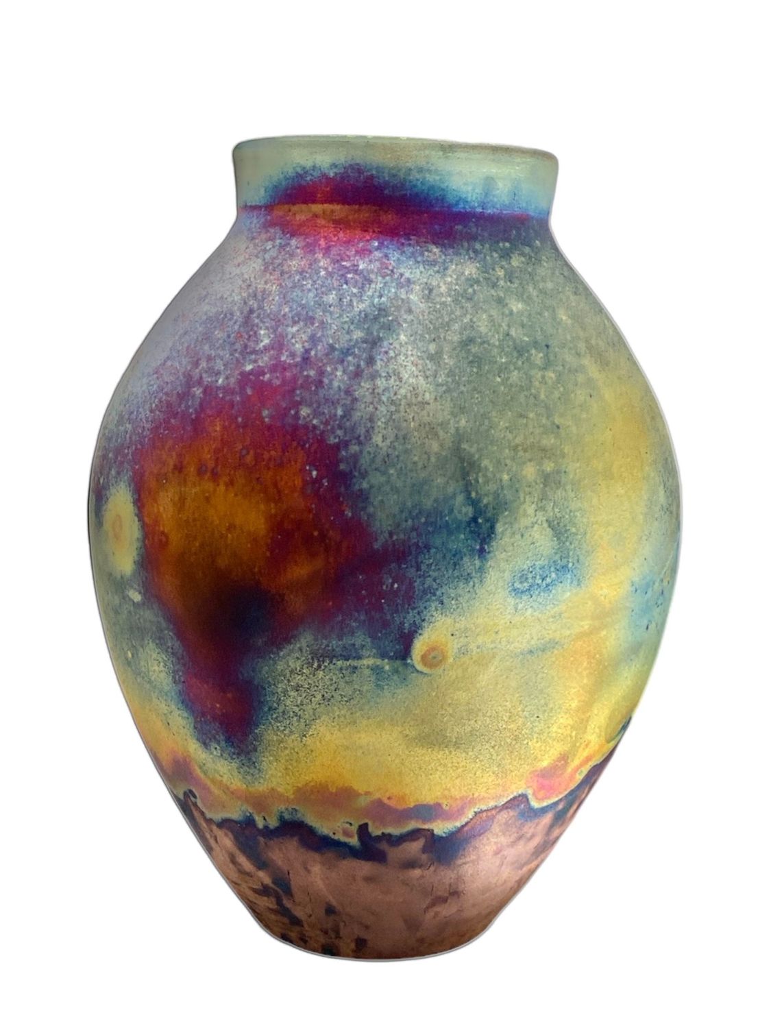 Raku Copper ceramic vessel