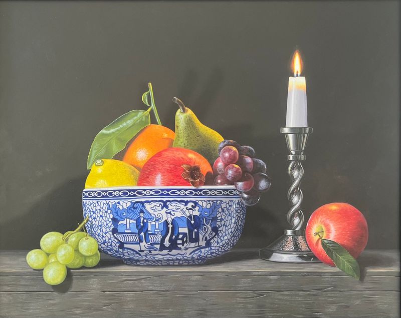 Fruit Bowl With Candle- Laura Critchlow- Original 