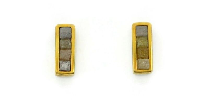 Rough diamond earrings
