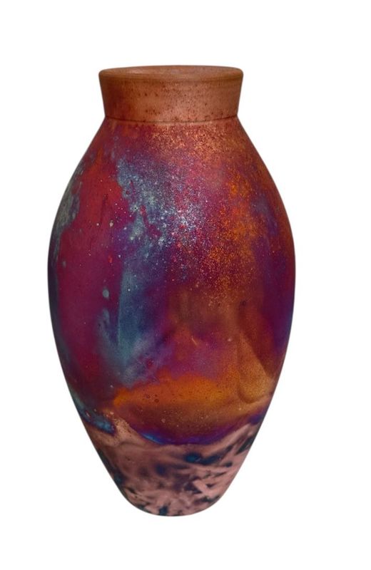 Copper Fired Raku Vase