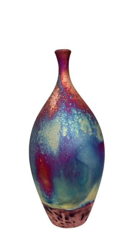 Copper Fired Raku Bottle
