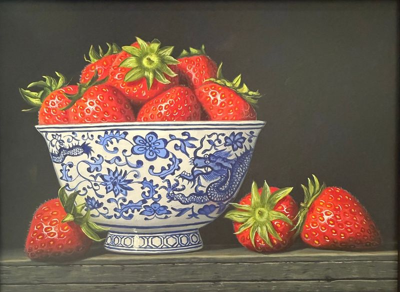 Dragon bowl and strawberries