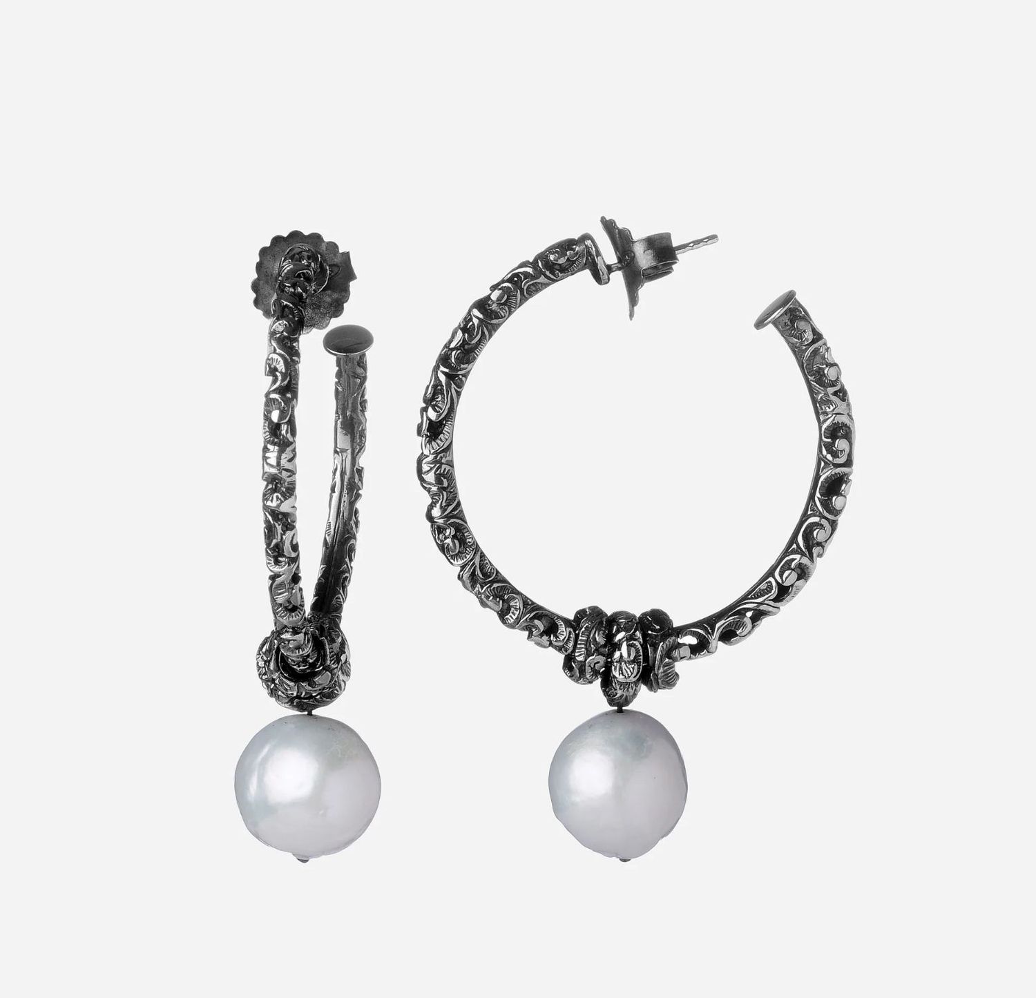 Baroque Pearl hoop earrings