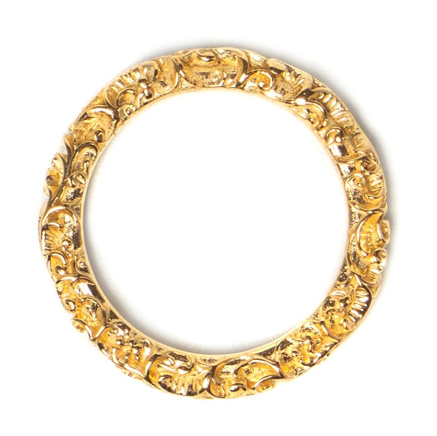 Slim Gold Carved Ring