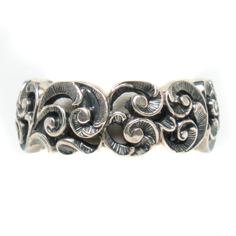 Carved Silver Band Ring