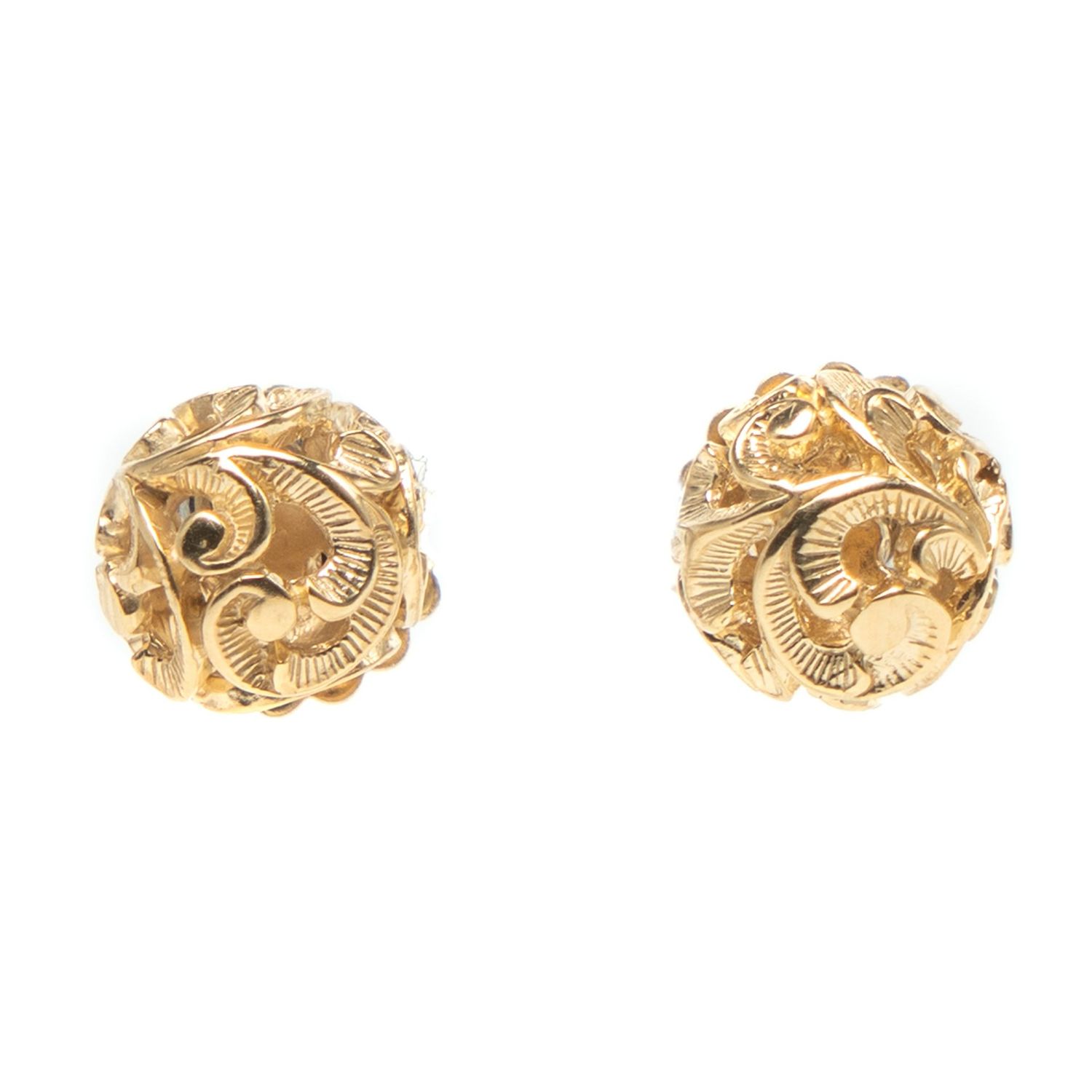 Carved Gold Studs