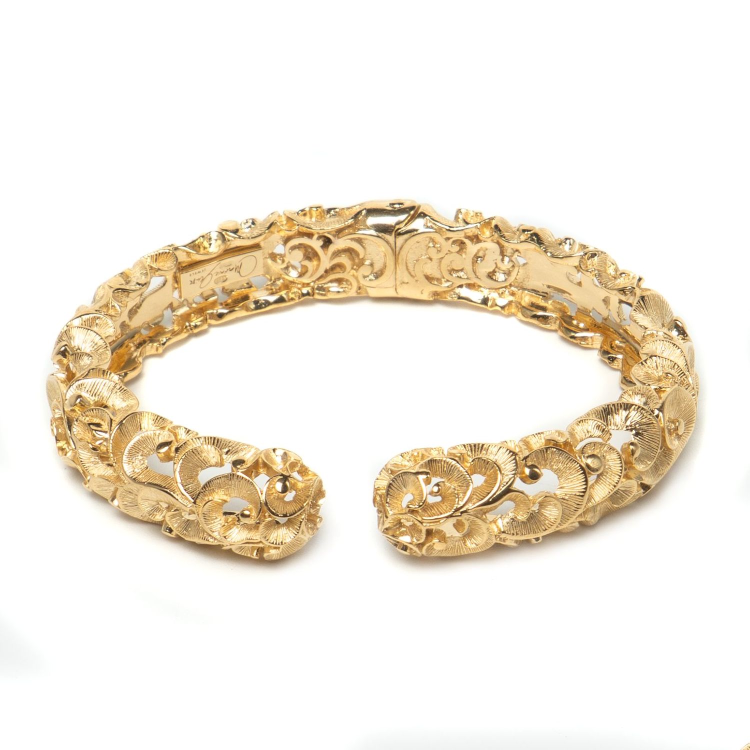 Engraved gold bangle