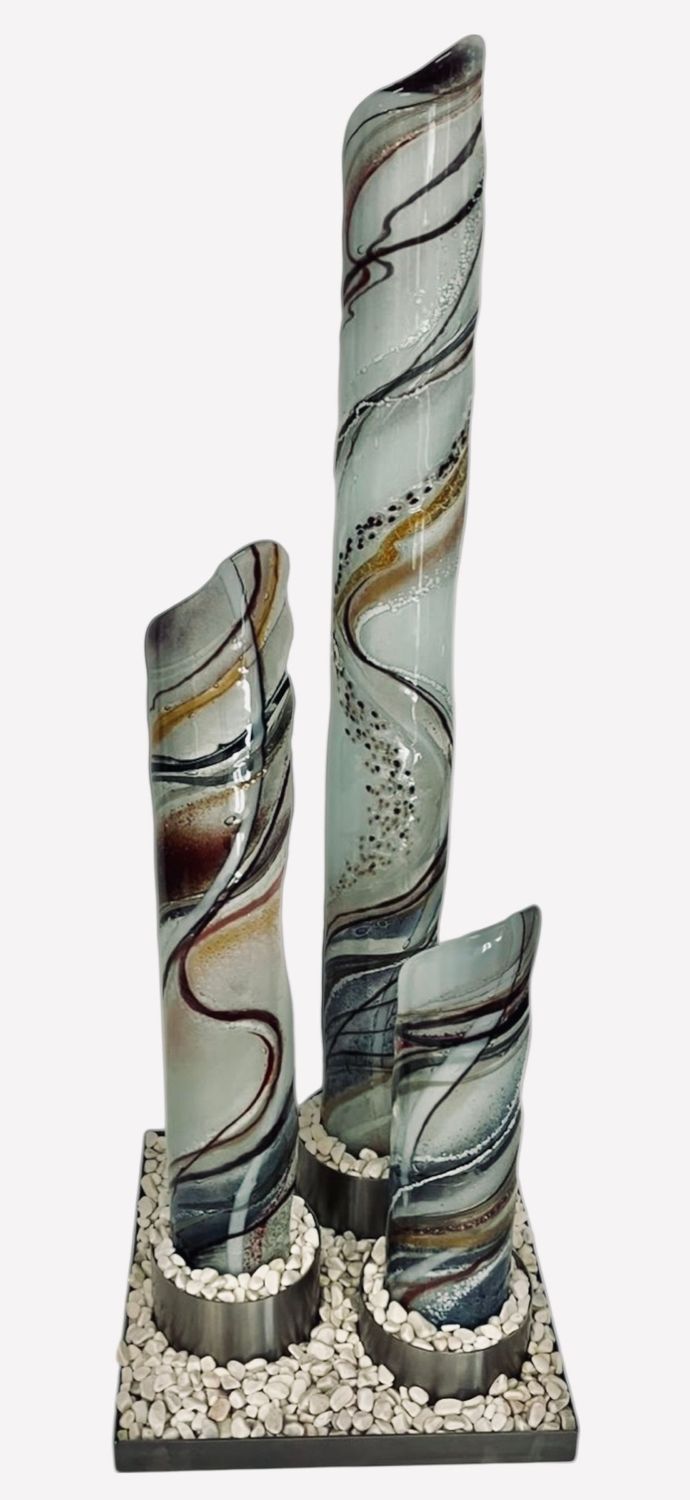 Set of three Sculptural columns lilacs