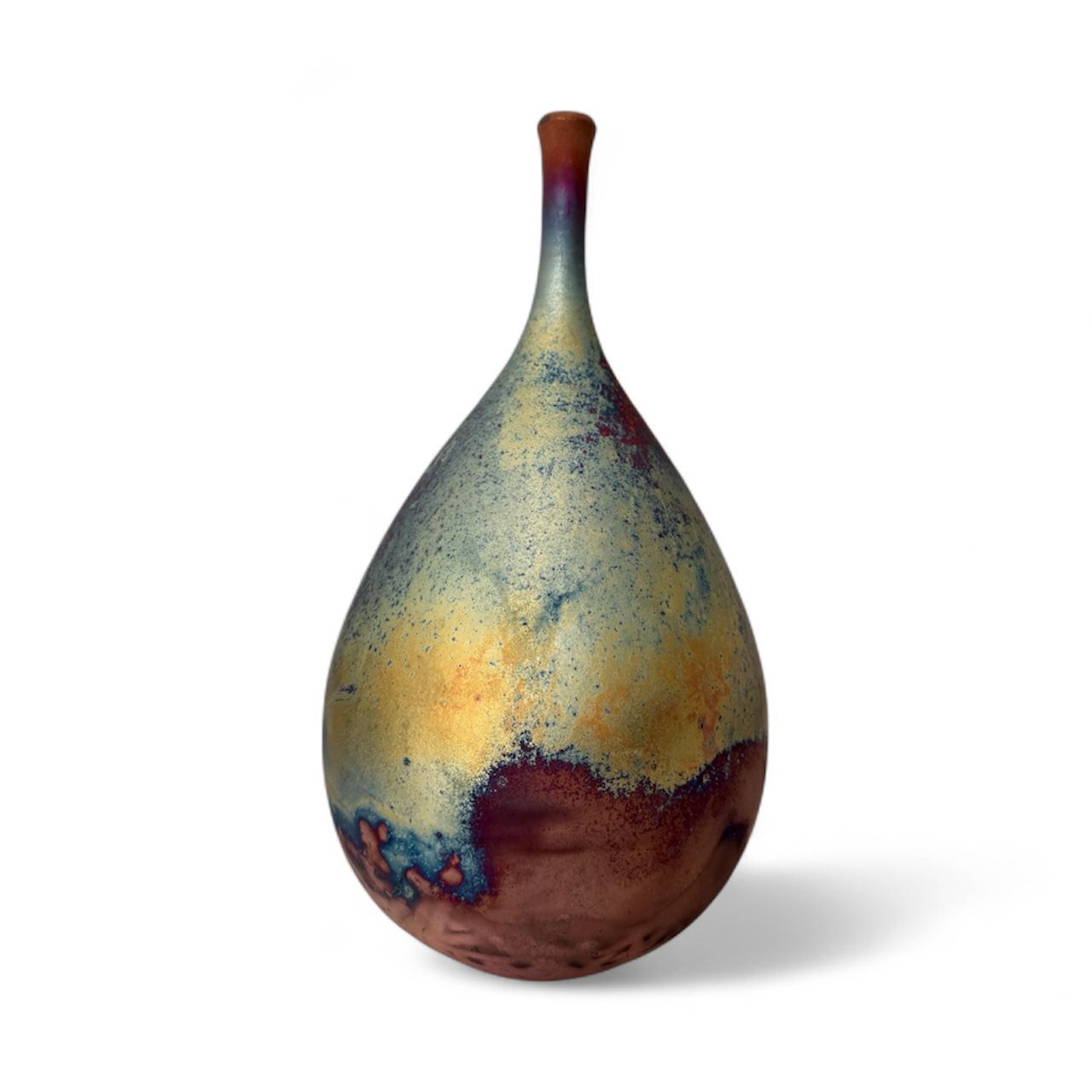 Copper Raku Medium Teardrop Bottle
