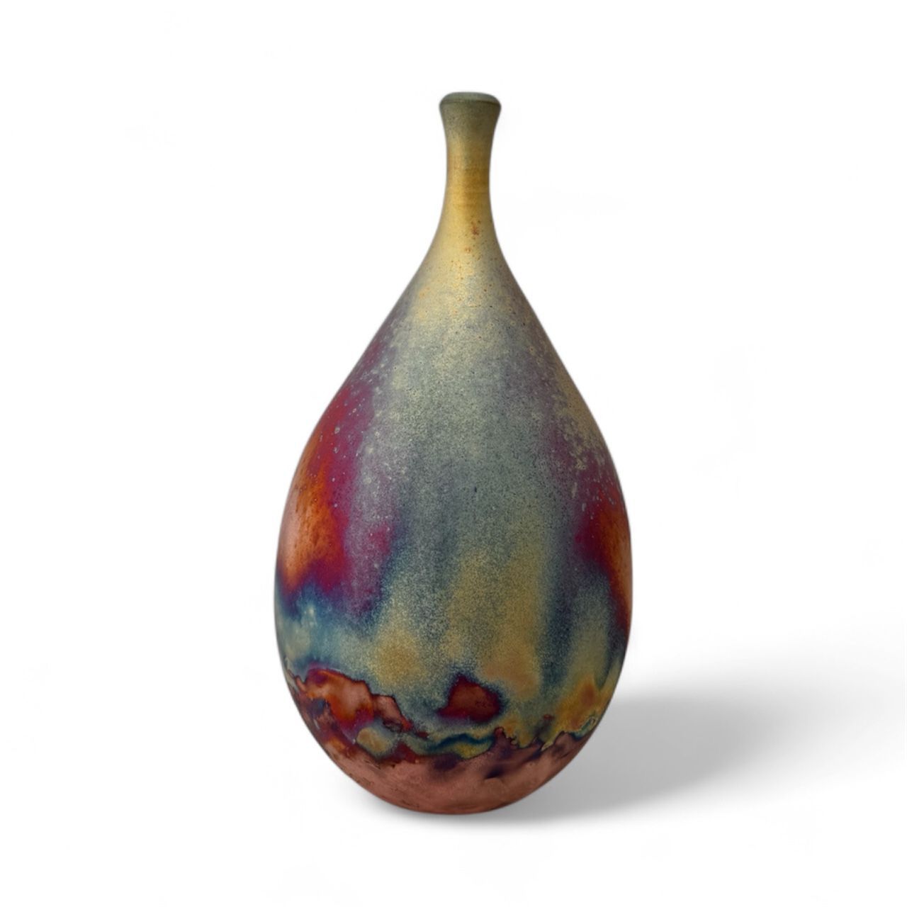 Copper Raku Small Teardrop Bottle
