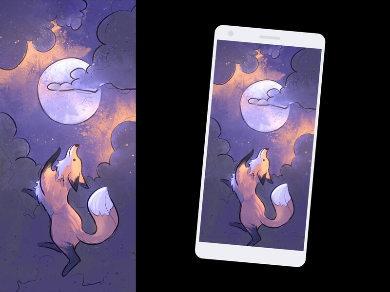 Le renard et la Lune - wallpaper