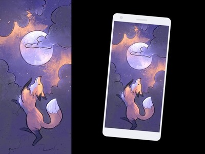 Le renard et la Lune - wallpaper