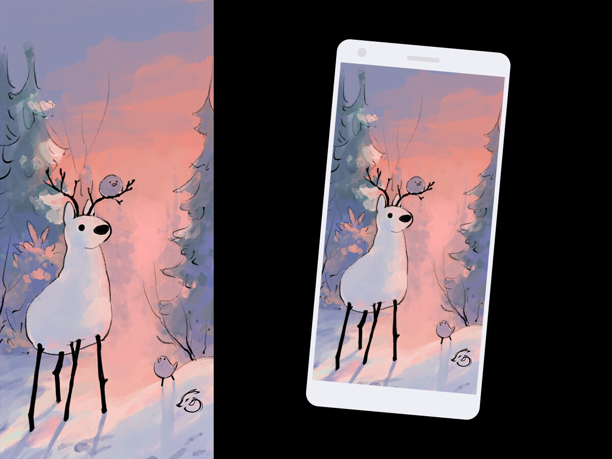 Cerf de neige - wallpaper