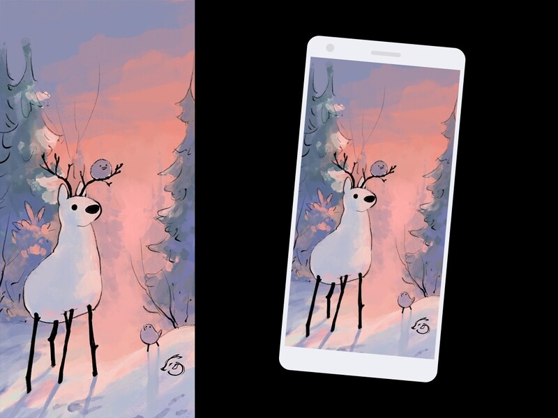 Cerf de neige - wallpaper