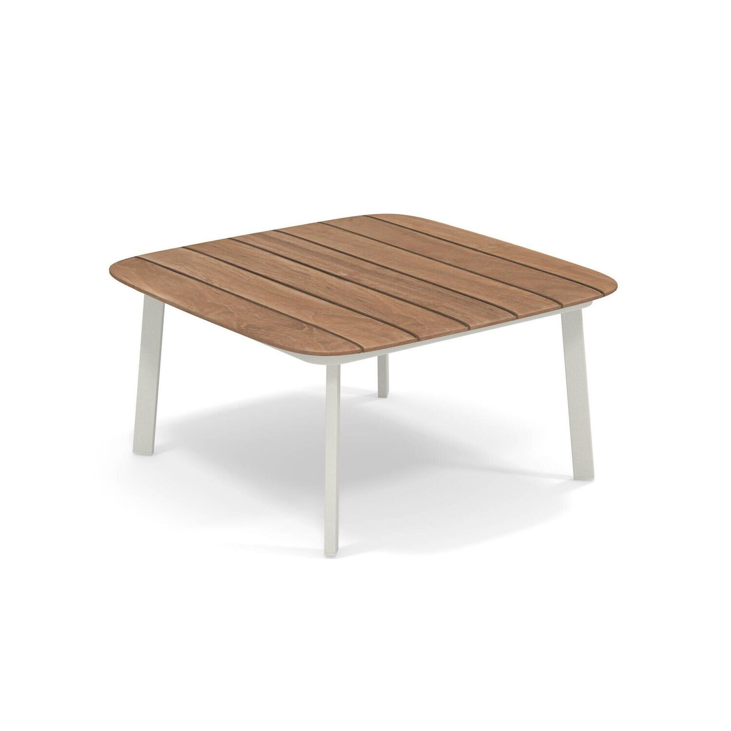 Tavolo Shine basso con piano in teak