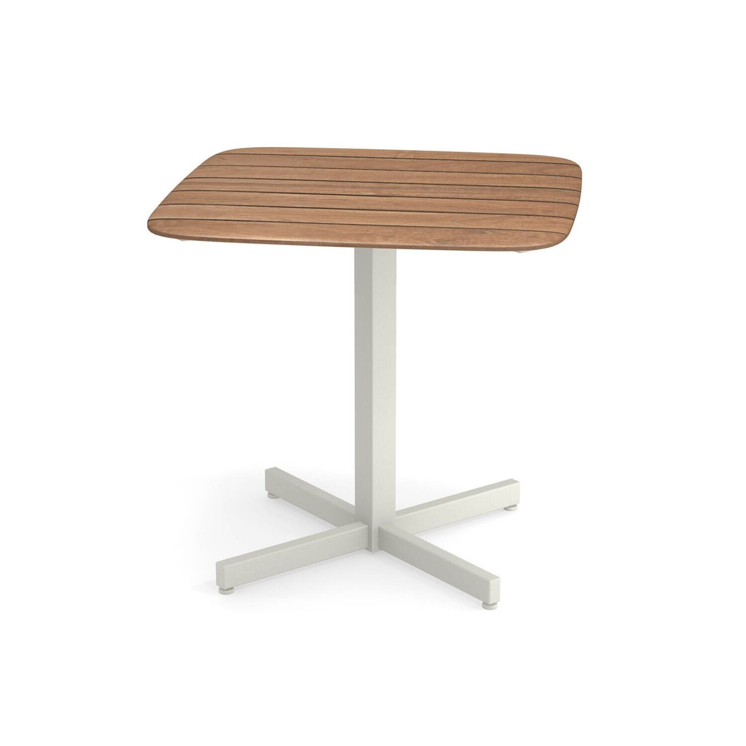 Tavolo Shine 2/4 posti con piano in Teak 80x80 cm