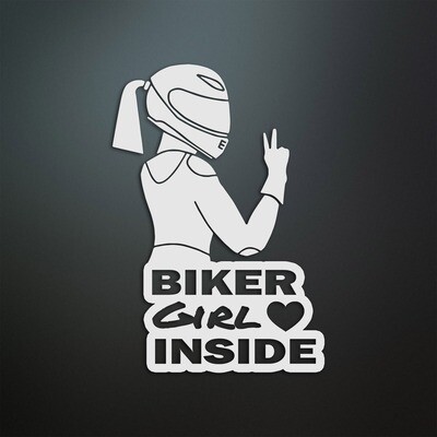 Biker girl inside Aufkleber