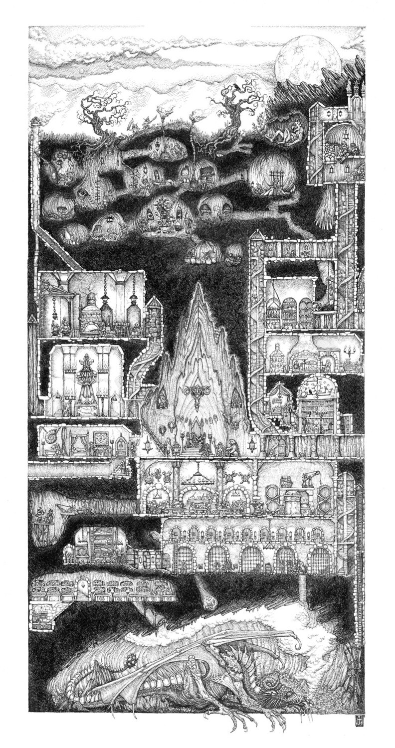 The Underground Dwarven Stronghold Art Print: Half Size