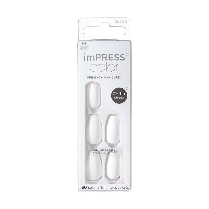 KISS imPress Press-On Manicure Color Medium Coffin - Frosting
