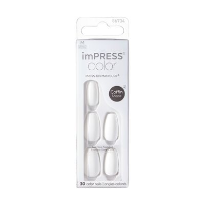 KISS imPress Press-On Manicure Color Medium Coffin - Frosting