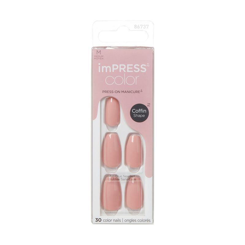 KISS imPress Press-On Manicure Color Medium Coffin - Sumptuous
