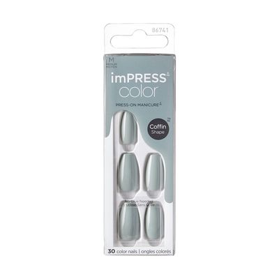 KISS imPress Press-On Manicure Color Medium Coffin - Going Green