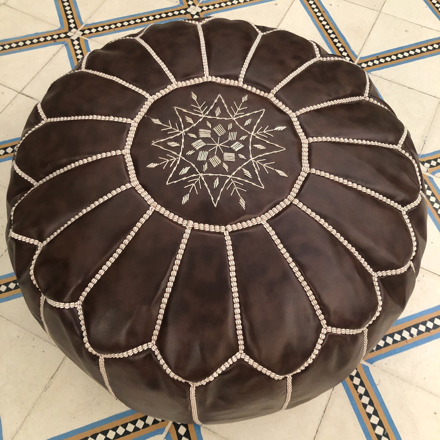 Floor pouf ottoman  brown