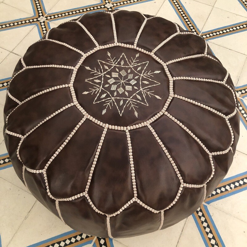 Floor pouf ottoman  brown