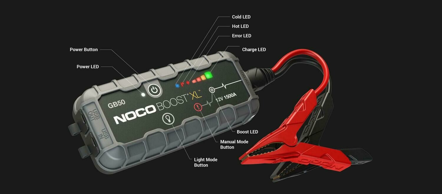 NOCO GB 50 Boost XL 1500 Amp UltraSafe Lithium Jump Starter (Free Delivery)