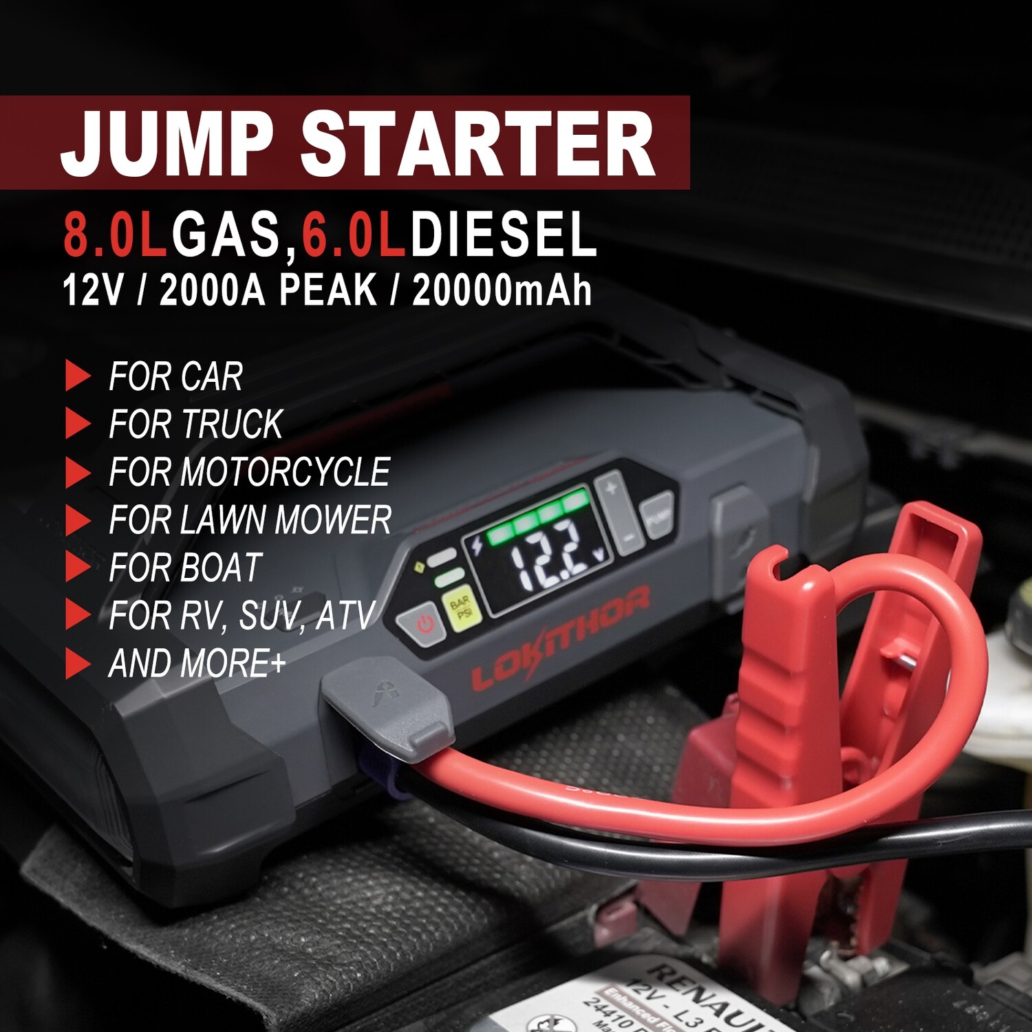 LOKITHOR JA302 Jump Starter with Air Compressor 2500Amp (free delivery)