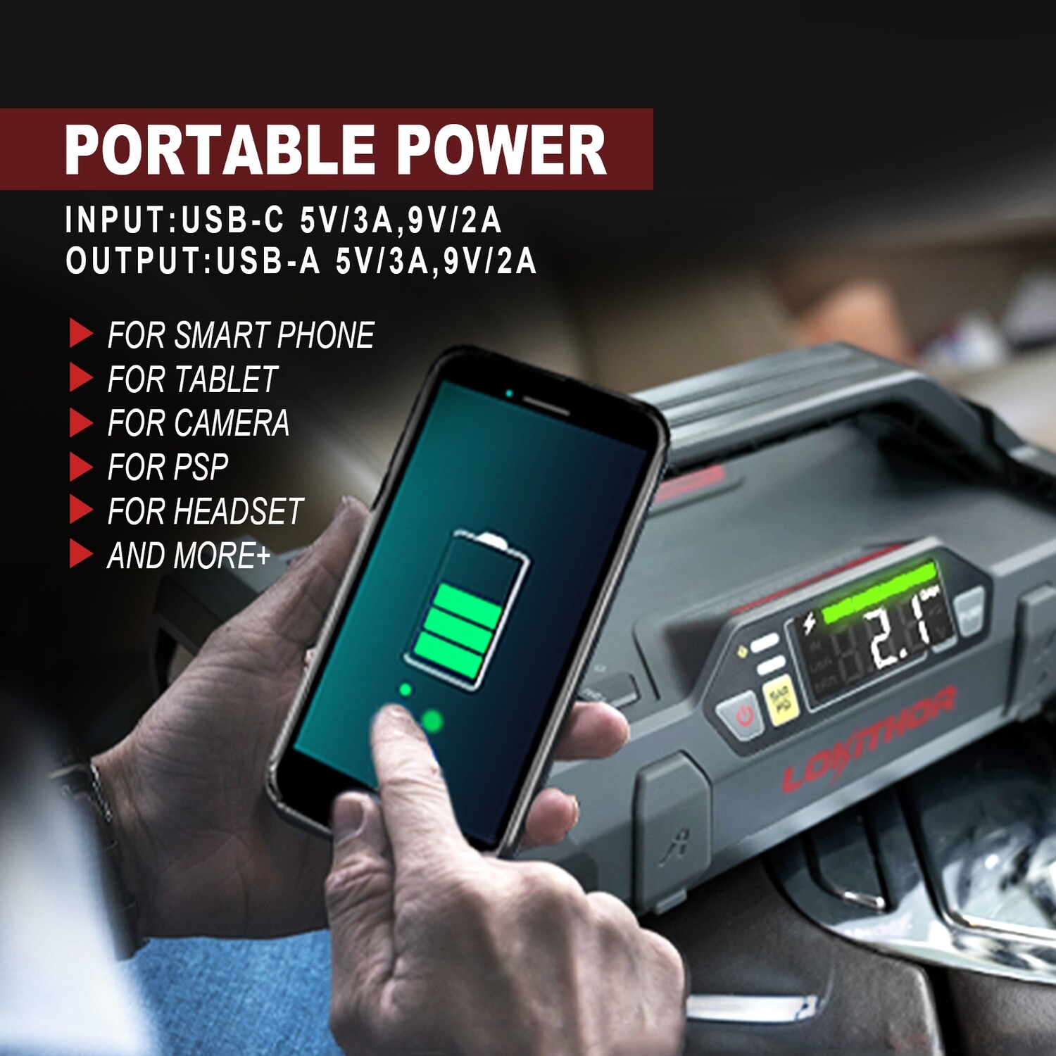 LOKITHOR JA302 Jump Starter with Air Compressor 2500Amp (free delivery)