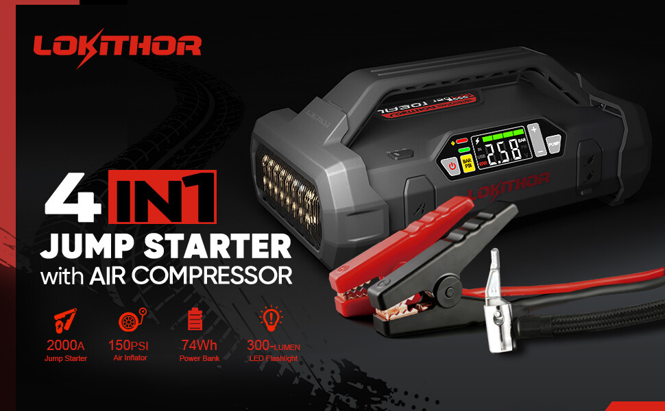 LOKITHOR JA302 Jump Starter with Air Compressor 2500Amp (free delivery)