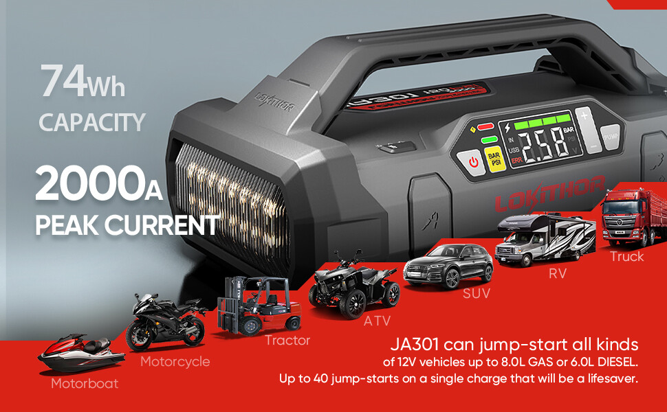 LOKITHOR JA302 Jump Starter with Air Compressor 2500Amp (free delivery)
